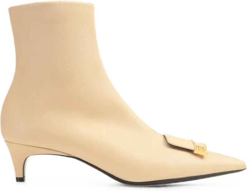 Sergio Rossi Sr Evolv enkellaarzen met logoplakkaat Beige