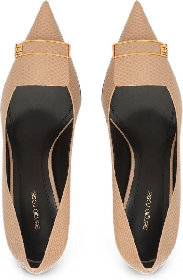 Sergio Rossi Sr Evolv pumps met hagedissen-effect Beige - Foto 3