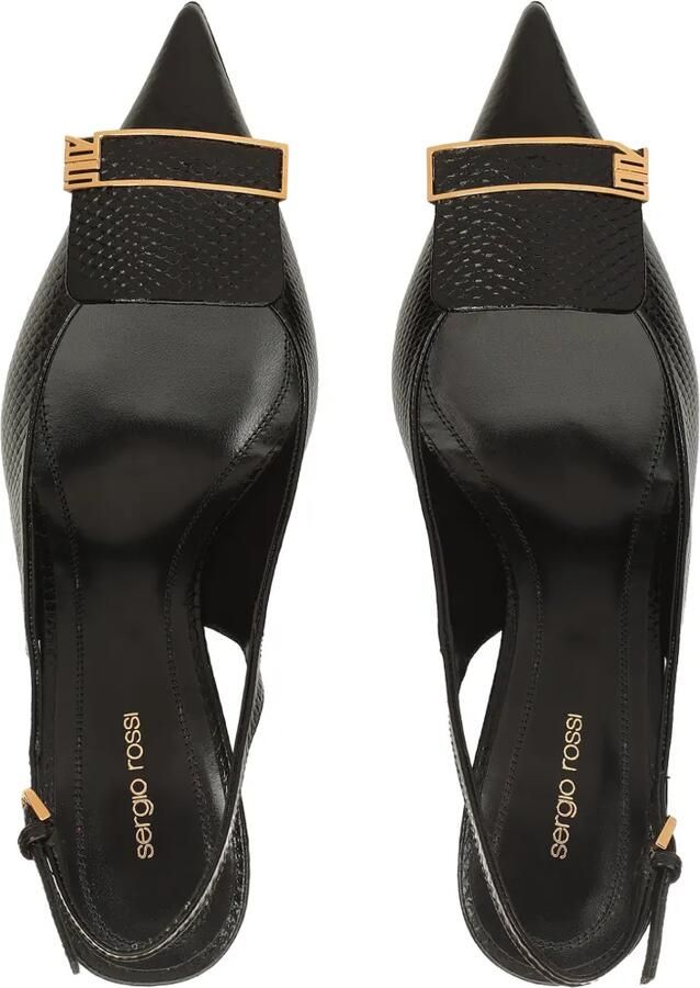 Sergio Rossi Sr Evolv pumps met hagedissen-effect Zwart - Foto 3