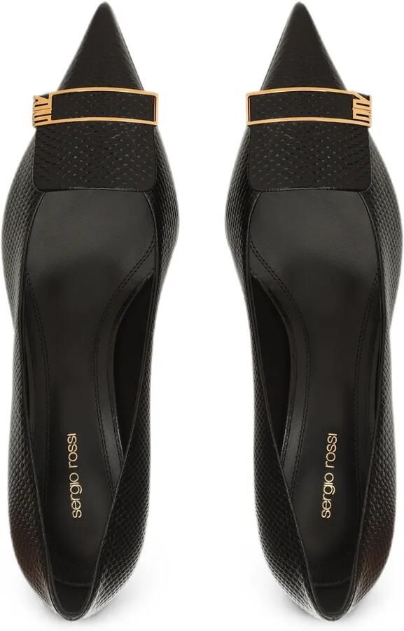 Sergio Rossi Sr Evolv pumps met hagedissen-effect Zwart - Foto 3