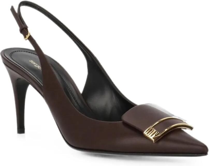 Sergio Rossi Sr Evolv slingback pumps met puntige neus en plakkaat Rood - Foto 3