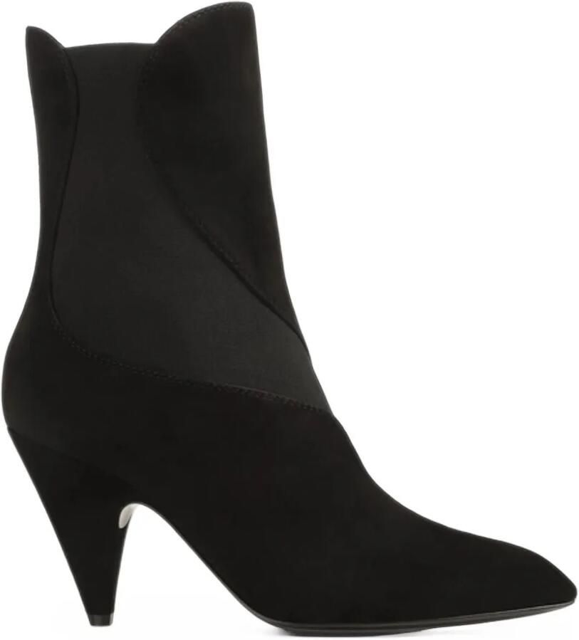 Sergio Rossi suede panelled ankle boots Zwart