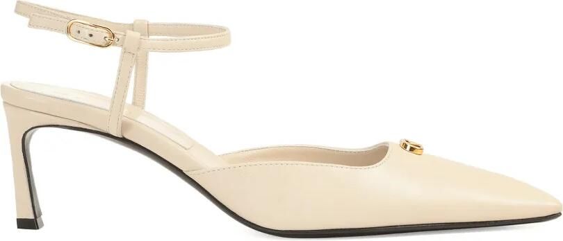 Sergio Rossi Surge pumps met enkelbandje en logo Beige