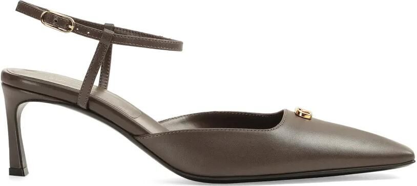 Sergio Rossi Surge pumps met puntige neus en logoplakkaat Bruin