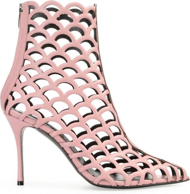Sergio Rossi sr Mermaid 90mm geperforeerde pumps Roze