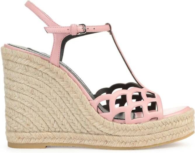 Sergio Rossi Sr Mermaid espadrilles met sleehak Roze