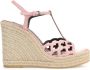 Sergio Rossi Sr Mermaid espadrilles met sleehak Roze - Thumbnail 1