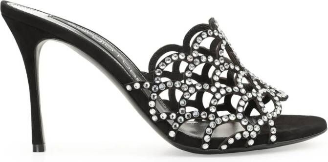 Sergio Rossi 90 mm SR Mermaid leren sandalen Zwart