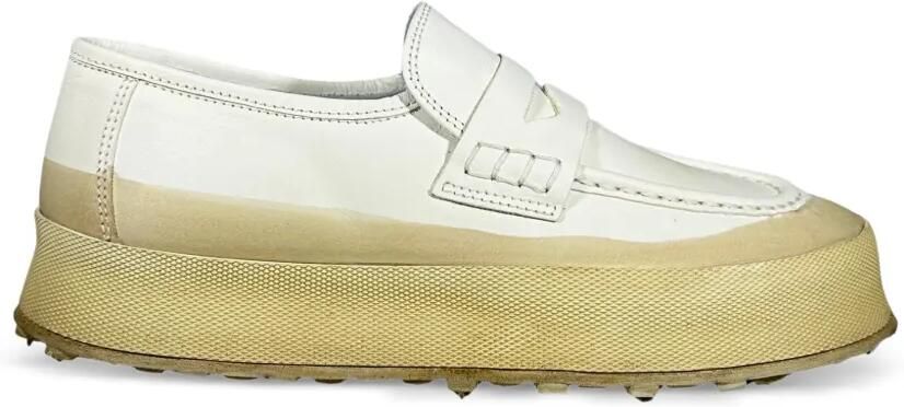 Shoto Leren loafers met plateauzool Wit - Foto 1