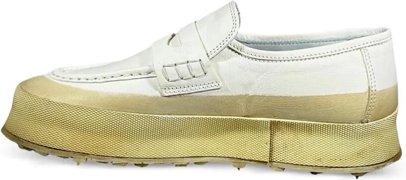 Shoto Leren loafers met plateauzool Wit - Foto 3