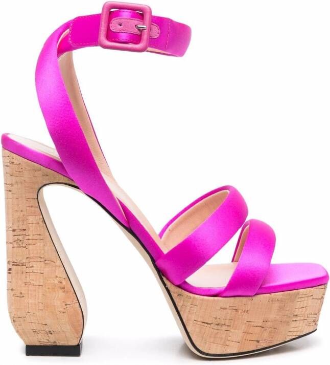 Si Rossi Antonia satijnen sandalen Roze