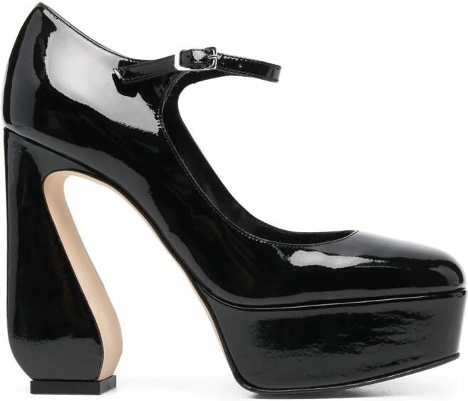 Si Rossi pumps met plateauzool Zwart