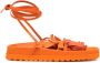 Silvia Tcherassi Idania sandalen met bloemenpatch Oranje - Thumbnail 1