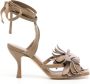 Silvia Tcherassi Tita sandalen met bloemenpatch Grijs - Thumbnail 1