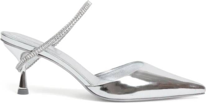 Simkhai Kaian muiltjes met kristallen Zilver