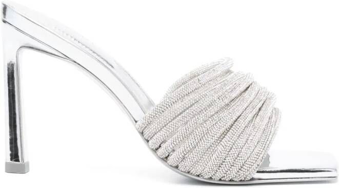 Simkhai Lena muiltjes verfraaid met kristallen Zilver