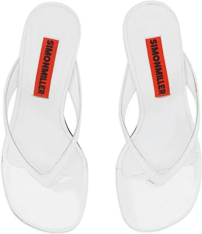 Simon Miller 57 mm Beep Thong leren sandalen met hak Wit