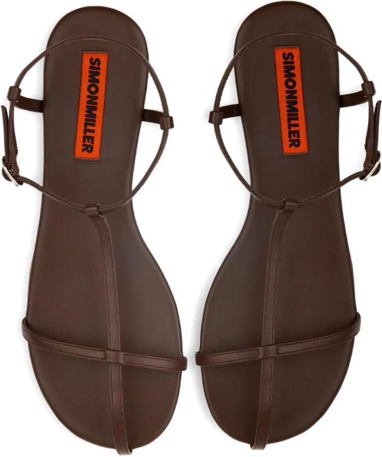 Simon Miller Cage platte leren sandalen Bruin - Foto 2