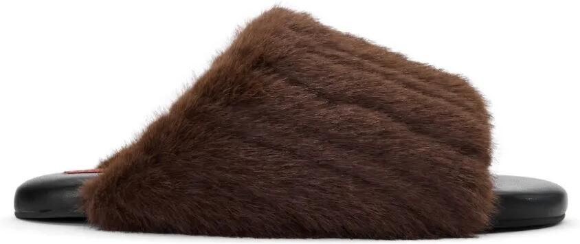 Simon Miller Furry Bubble slippers van imitatiebont Bruin