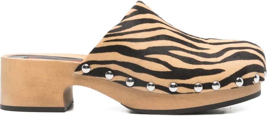 Simon Miller Rio klompen met zebraprint Beige