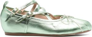 Simone Rocha Metallic ballerina's Groen