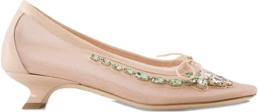 Simone Rocha 30 mm pumps verfraaid met kristallen Beige