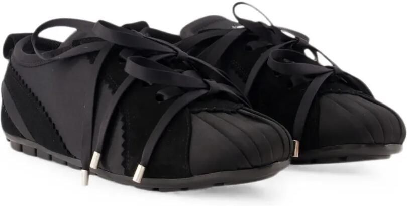 Simone Rocha Ballerina Grip satijnen sneakers Zwart