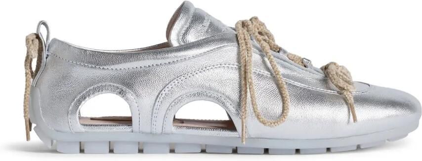 Simone Rocha Ballerina Grip sneakers met uitgesneden details Zilver
