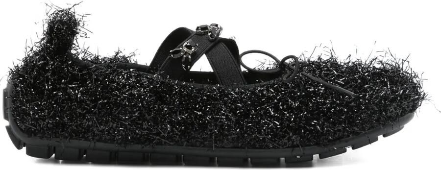 Simone Rocha Ballerina's met franje Zwart
