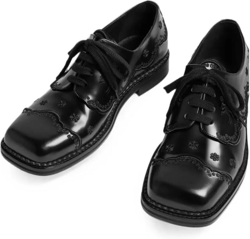 Simone Rocha Brogues met bloemenkant Zwart - Foto 2
