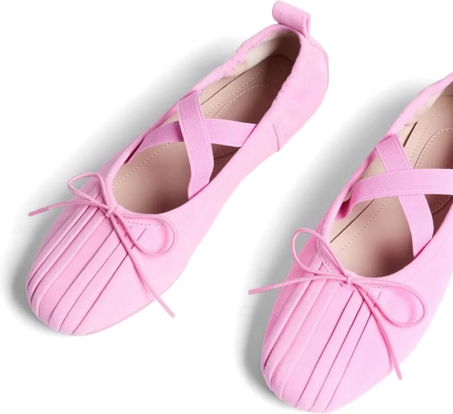 Simone Rocha Geplooide ballerina's met strikdetail Roze