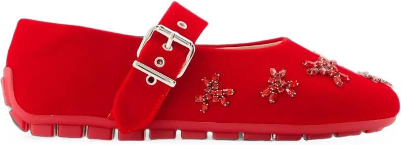 Simone Rocha Mary Jane Turbo ballerina's Rood