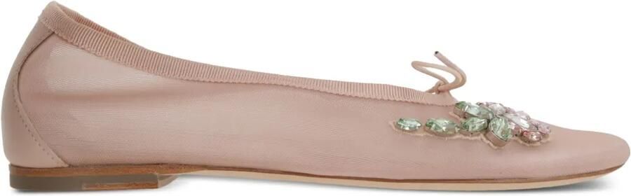 Simone Rocha Mesh ballerina's met stras Beige