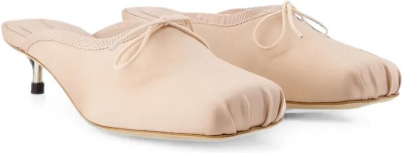 Simone Rocha Pointe satijnen muiltjes Beige - Foto 2