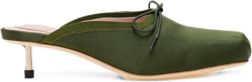 Simone Rocha Pumps met vierkante neus en strik-detail Groen