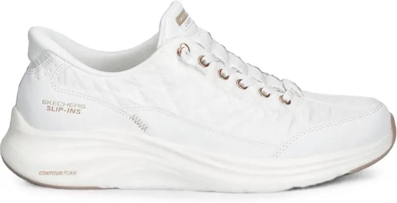 Skechers Contour Foam Cozy Fit Slip-Ins gewatteerde sneakers Wit
