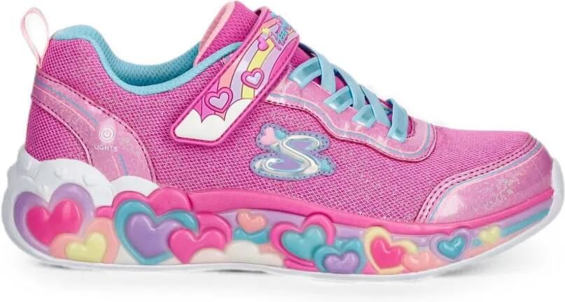 Skechers Heart Lights sneakers met klittenband Roze