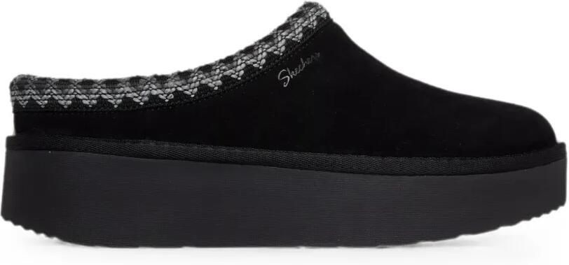 Skechers Keep Cozy Cascade slippers met plateauzool Zwart