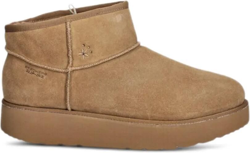 Skechers Keep Cozy laarzen met logodetail Beige