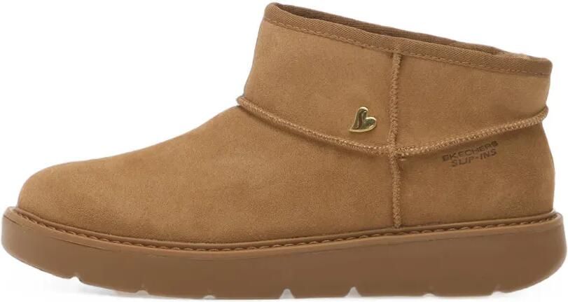 Skechers Keepsakes Cozy-Cozy mini-enkellaarzen met hart-plakkaat Bruin