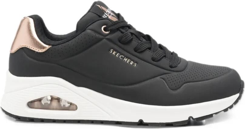 Skechers perforated metallic-panel sneakers Zwart