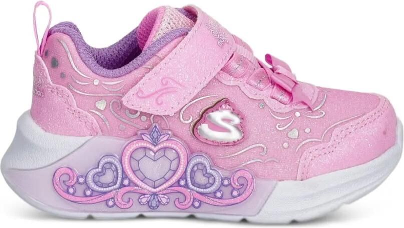 Skechers S-Lights: Lil Princess Steps low-top sneakers met glitter-effect Roze - Foto 4