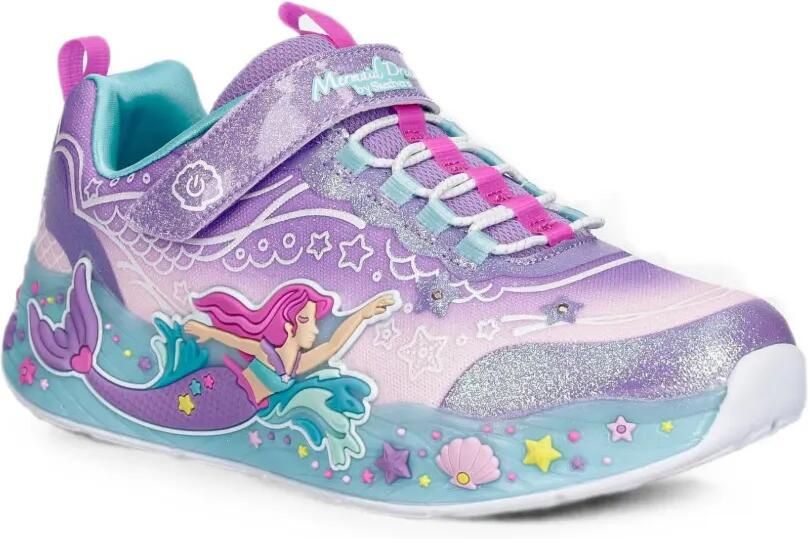 Skechers S-Lights Mermaid Dreams sneakers met klittenband Paars