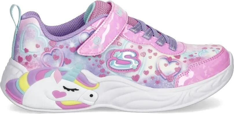 Skechers S-Lights Unicorn Dreams Heart Sparkles sneakers Roze - Foto 3