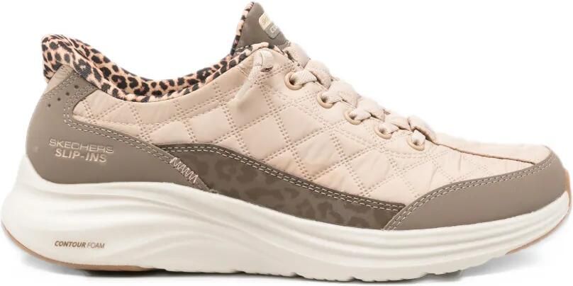 Skechers Slip-Ins quilted leopard-print sneakers Beige
