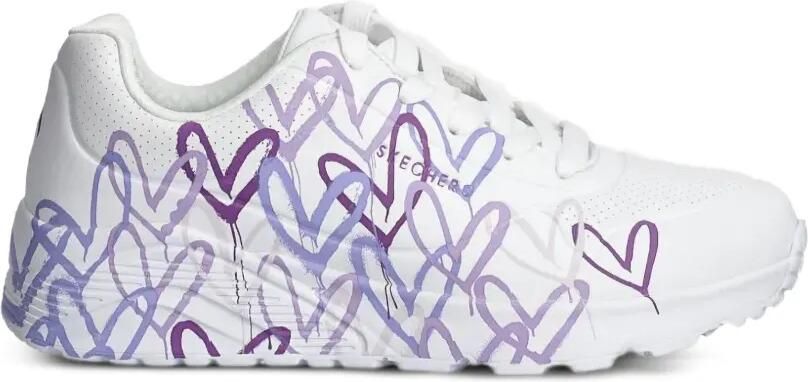 Skechers Uno Lite sneakers met hartprint Wit - Foto 4