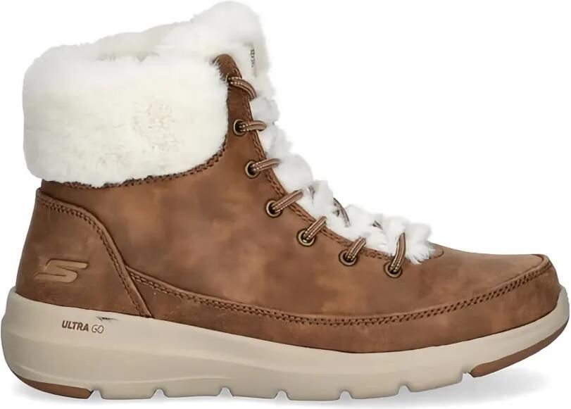 Skechers Veterlaarzen van imitatiebont Bruin