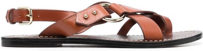 Soeur Florence leren sandalen Bruin