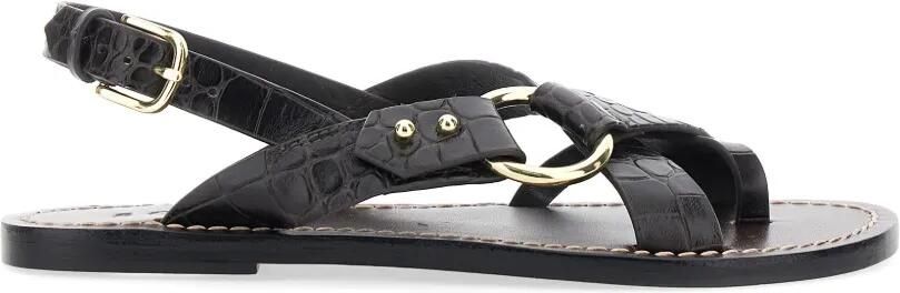 Soeur Circle sandalen met krokodillen-reliëf Bruin