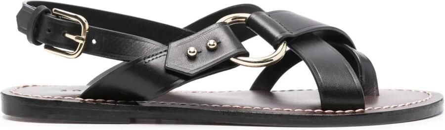 Soeur Florence leren sandalen Zwart
